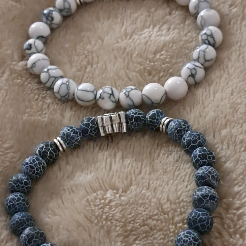Marbled Beaded Bracelets Set